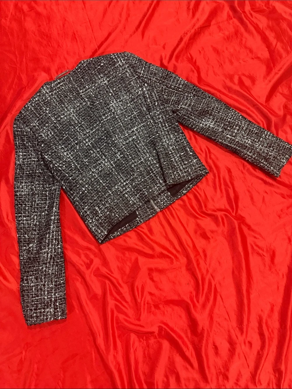 WOW POSHMARK Authentic Michael Kors NWOT Tweed Style Blazer Black White & Silver